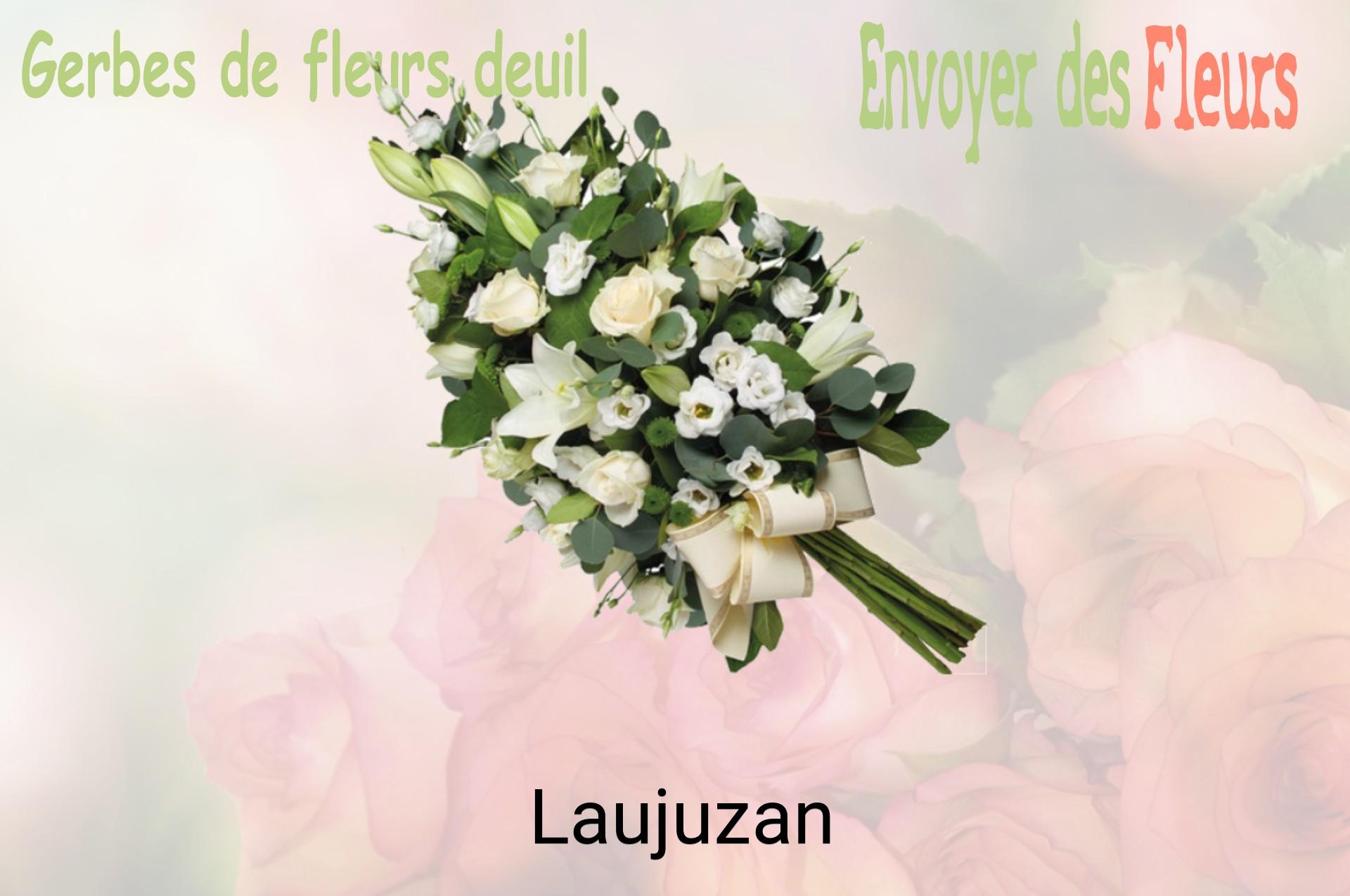 Gerbe de fleurs de deuil livrée à Laujuzan
